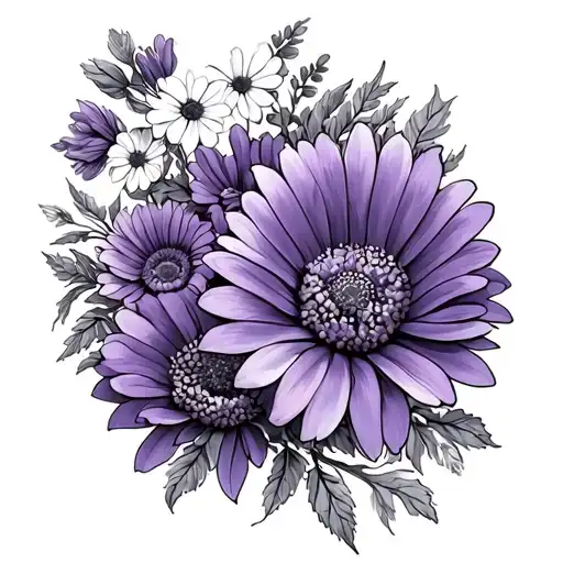 Sleeve Flowers Violet Marigold Cosmos Chrysanthemum