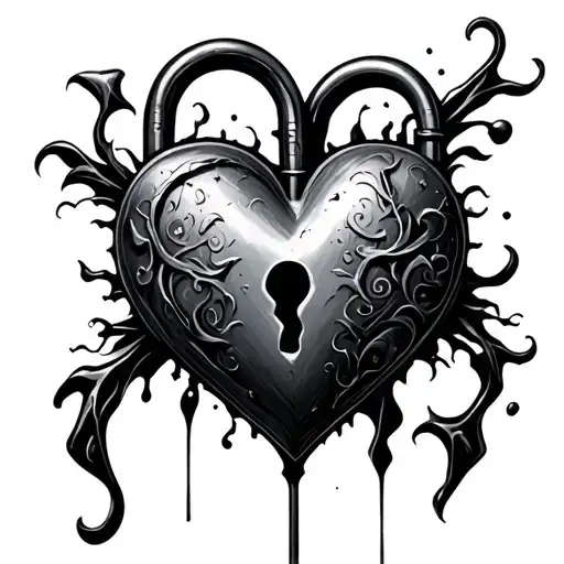 Heart Broken Heart Shaped Lock