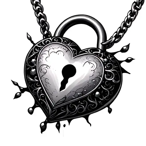 Heart Broken Heart Shaped Lock Necklace