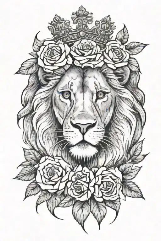 Lion With Rose Crown