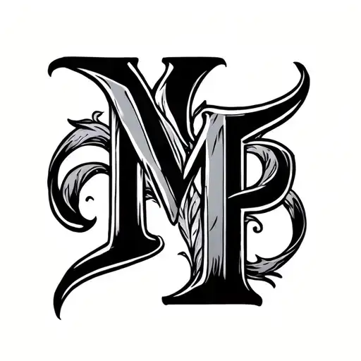 Initial M P Carved