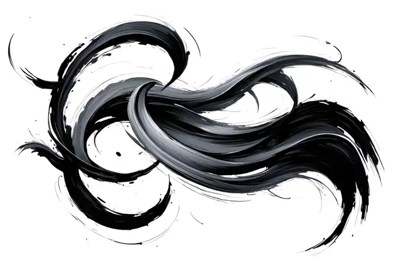 Abstract Tattoo Brush Strokes