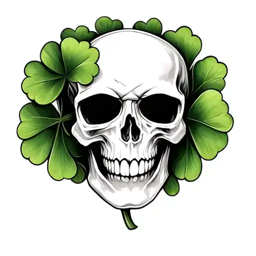 Skull An 4 Leaf Clover