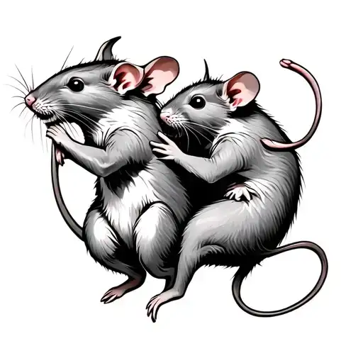 Rats Dancing In Circle Shape