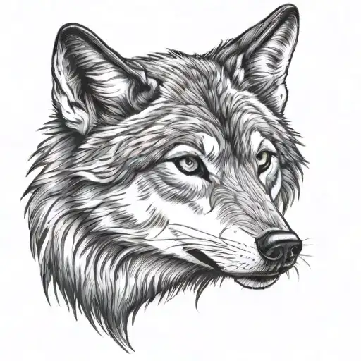 Wolf Tattoo For The Neck