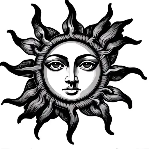 Sun Sign Symbol Intertwined
