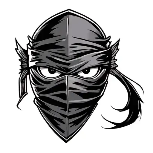 Ninja Mask With White Eye Without Mouth