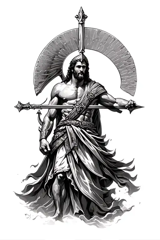 Spartan Warrior And Christ