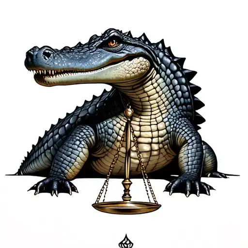 Crocodile With Libra Scale