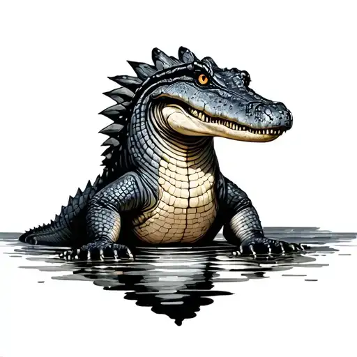 Crocodile With Libra Scale