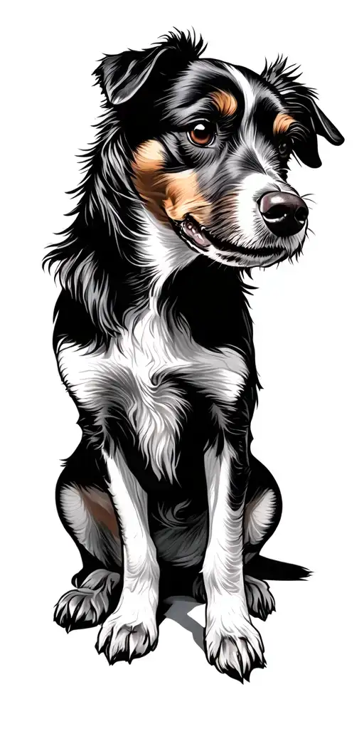 Dog Standing On Computer