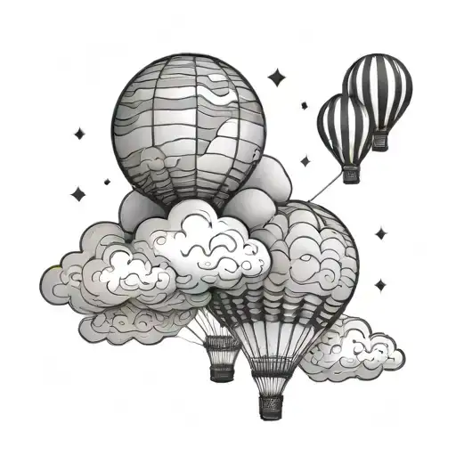 Cloud Shaped Balloons Floating