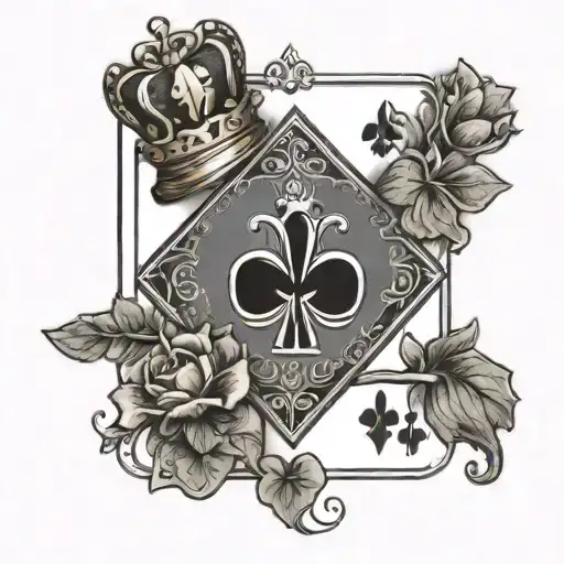 Card King And Ace With A Clover In The Ace And A Crown On Top