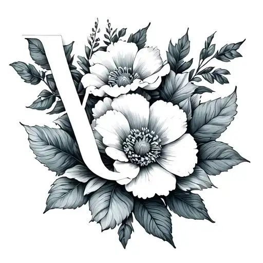 The Word Vi With July Birth Flower