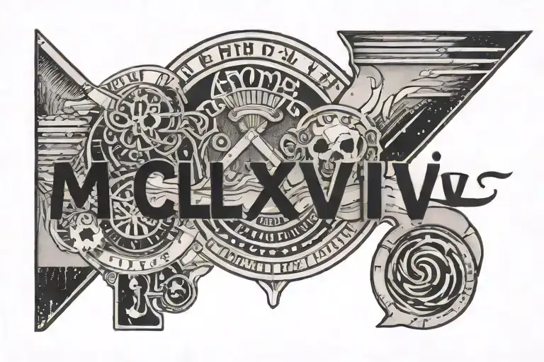 Mcmlxxxviii In Thin Black Letters With A Thin Black Line Underneath On The Forearm