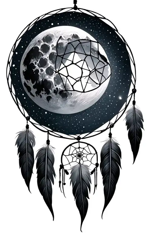 Dreamcatcher Realistic With Moon