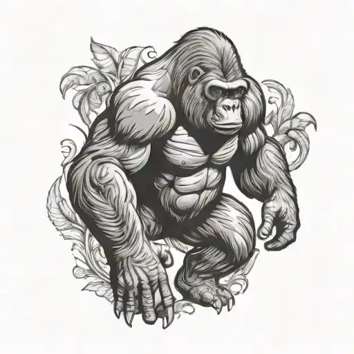 Standing Gorilla Wearing Sportswear