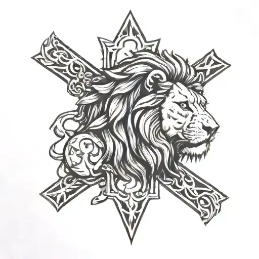 Lion With A Cross