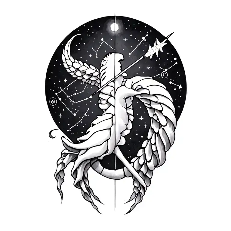 Cancer And Sagittarius Constellation Intertwined