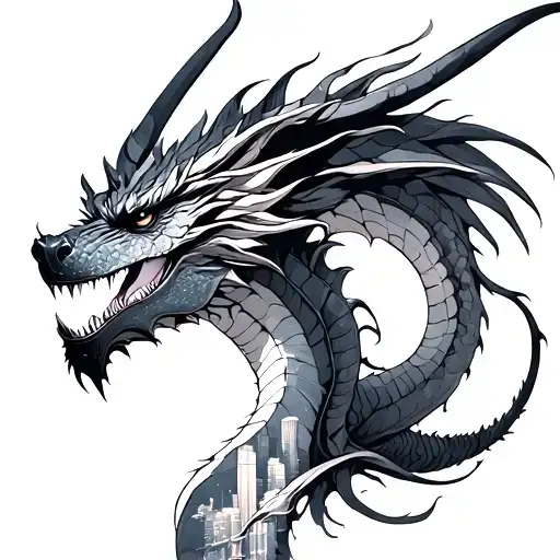 Dragon And Ca Skyline Woman