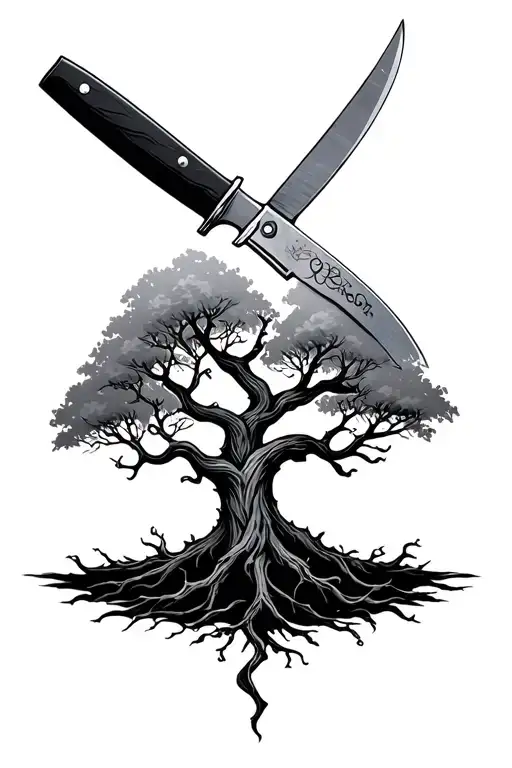 Poison Tree With Chefs Knife Intertwined