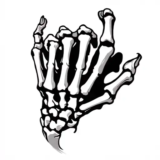 Right Hand Skeleton Hand With 19 In The Middle Part