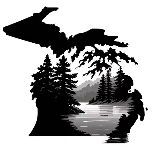 State Of Michigan Landscape Symbolizing