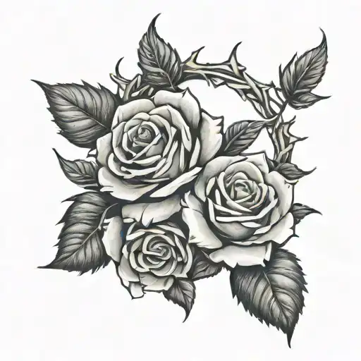 Roses With Thorn Wreath