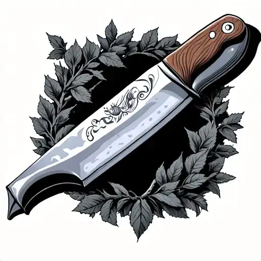 Chefs Knife With Poison Tree Surrounded