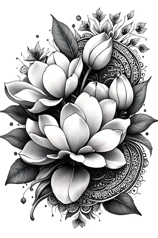 Magnolia Et Mandala Design Inspired