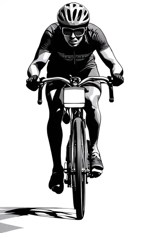 Solo Cyclist Riding On A Road