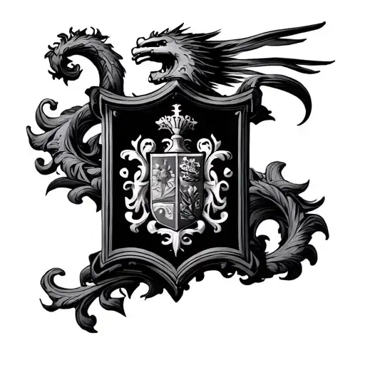 Paldron With Coat Of Arms In The Center Surrounded