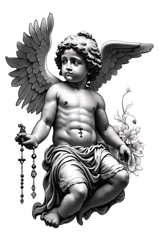 Cherub With Rosary Beads Kouros Style