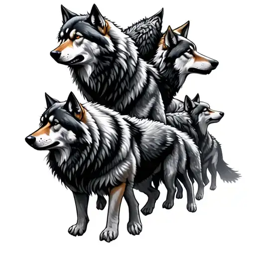 Man Leading Pack Of Wolves