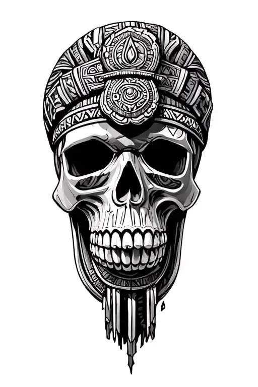 Aztec Skulls Stacked Together