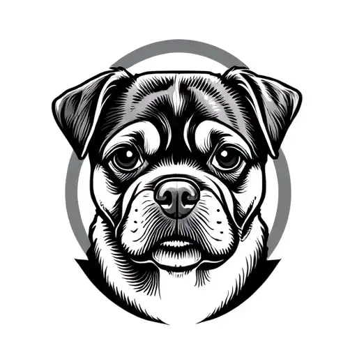 Dog Face With Fingerprint Style