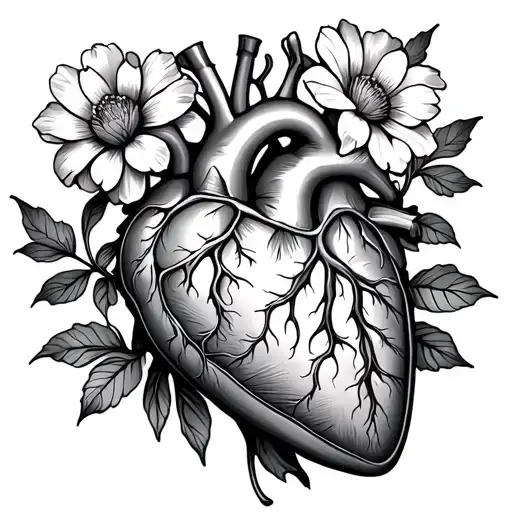 Human Heart Flowers Blooming