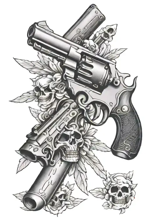 Gun With Skull Bullets
