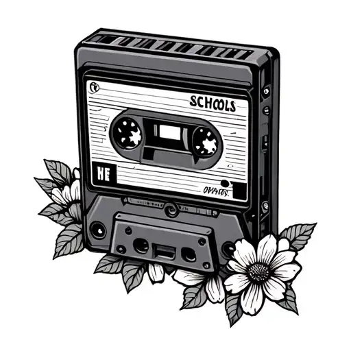 Old School Cassette Tattoo With No Flowers Growing
