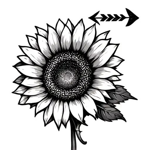 Sunflower With Libra Sign Arrow Like