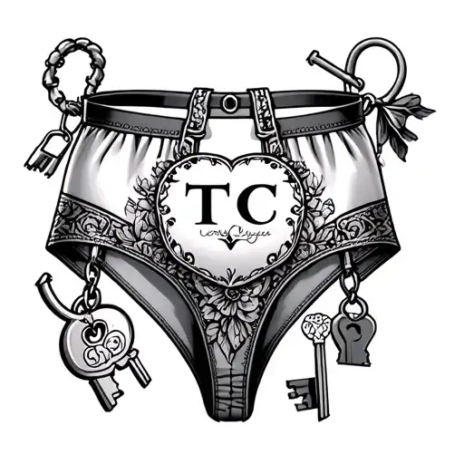 Lock And Key Cuckolding Panties Chastyboy Initials Tc