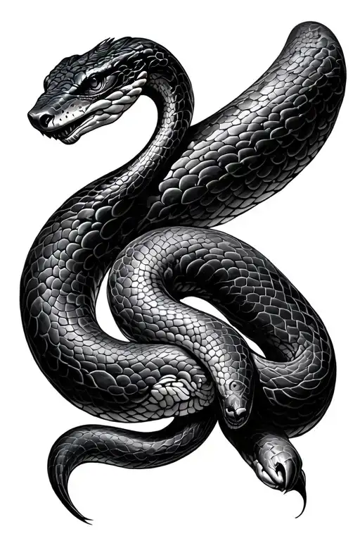 Adan And Eve Bibical Clasping Snake