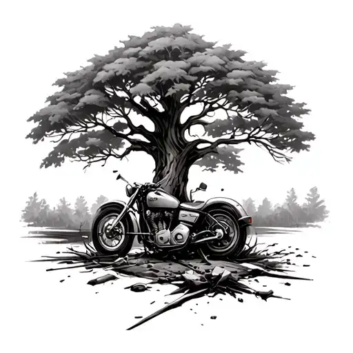 Tree With A Motorcycle Crash