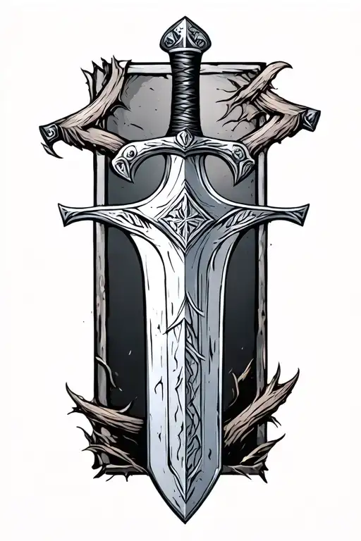 Seax Short Sword Woth Runes Engraved