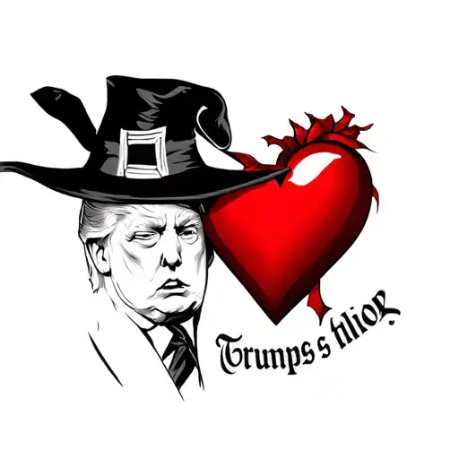 Trump And Witch And Heart
