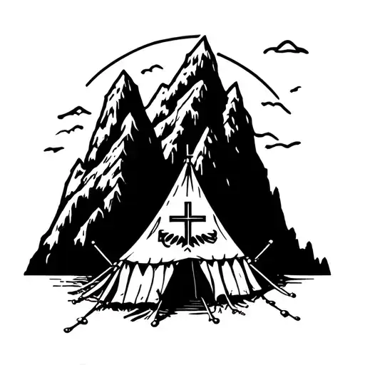 I Want A Tent With A Basque Cross Inside And The Top Of The Tent A Mountain