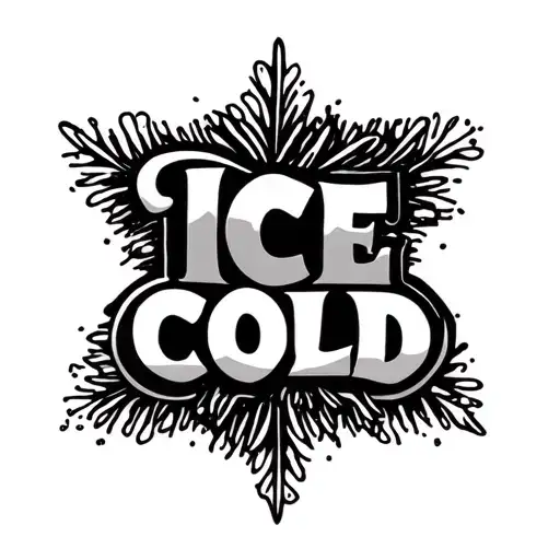 Sign Black Ink Saying Ice Cold With Pretty Font