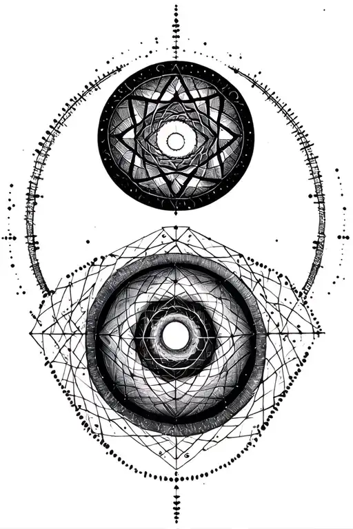 Fibonacci Spiral Dot Work Metatrons Cube Shading