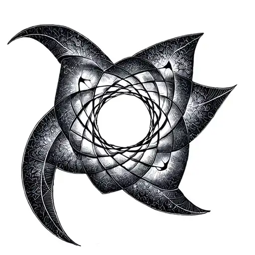 Fibonacci Spiral Dot Work Metatrons Cube Shading