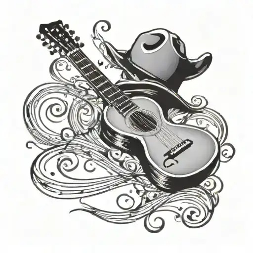 Cowboy Guitar Music Note